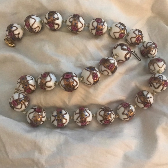 Vintage Venetian Murano Glass Bead Necklace - Picture 1 of 4